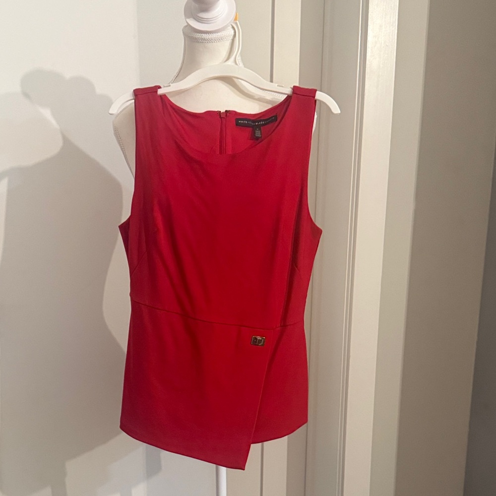 White House Black Market Red Sleeveless Top